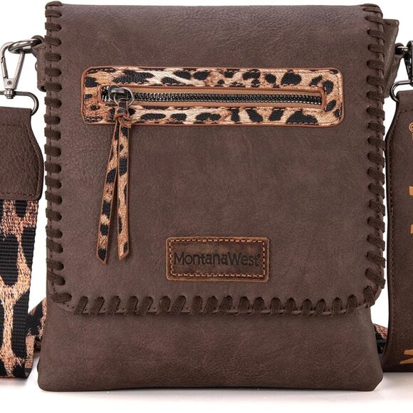 Crossbody Bags for Women with Dual Compartments Western Cross Body Purse with Le - Picture 1 of 6